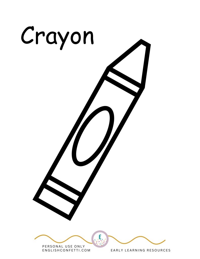 Crayon Template Printable Free English Confetti