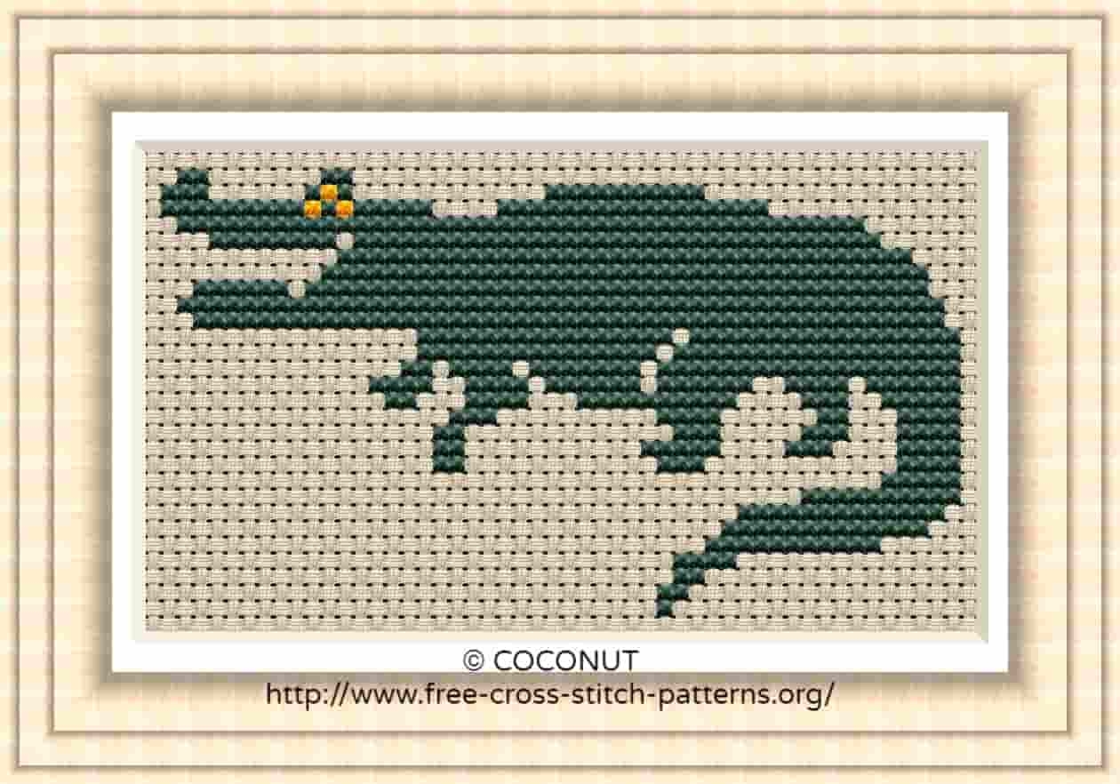 CROCODILE FREE AND EASY PRINTABLE CROSS STITCH PATTERN