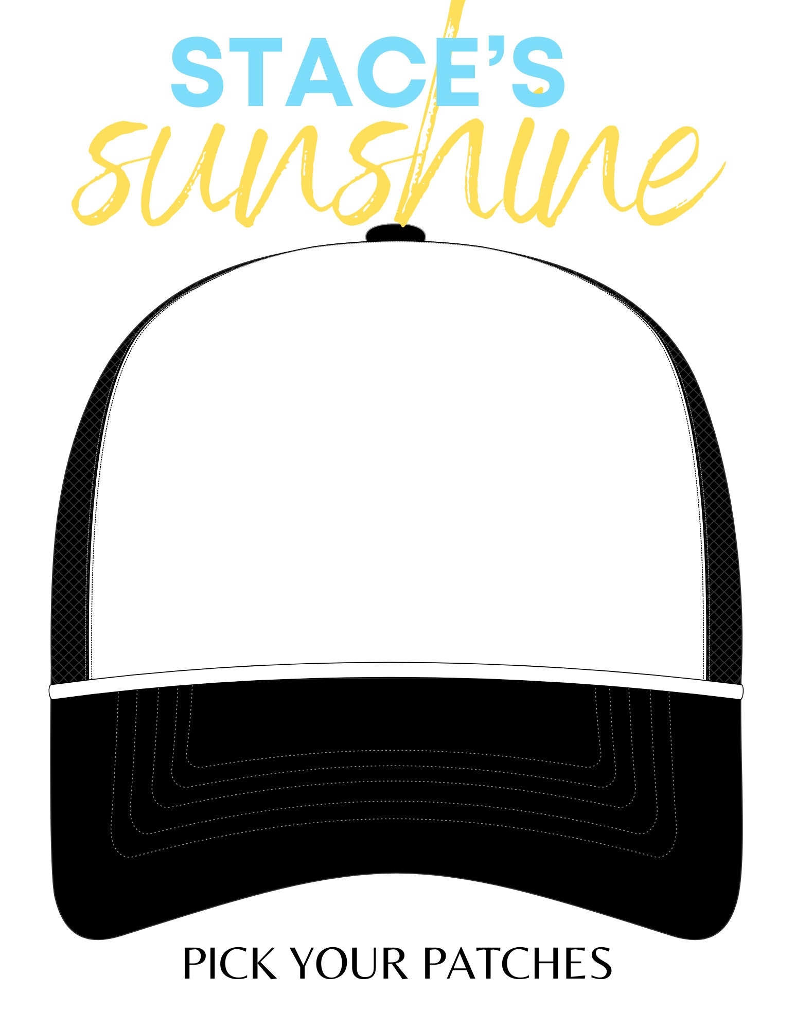 CUSTOM Trucker Hat Design Template Design Patch Layout Printable Etsy
