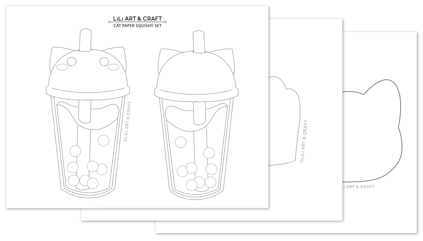 Cute Cat Paper Squishy Set LiLi Art Craft Cute Cat Paper Squishy Set LiLi Art Craft