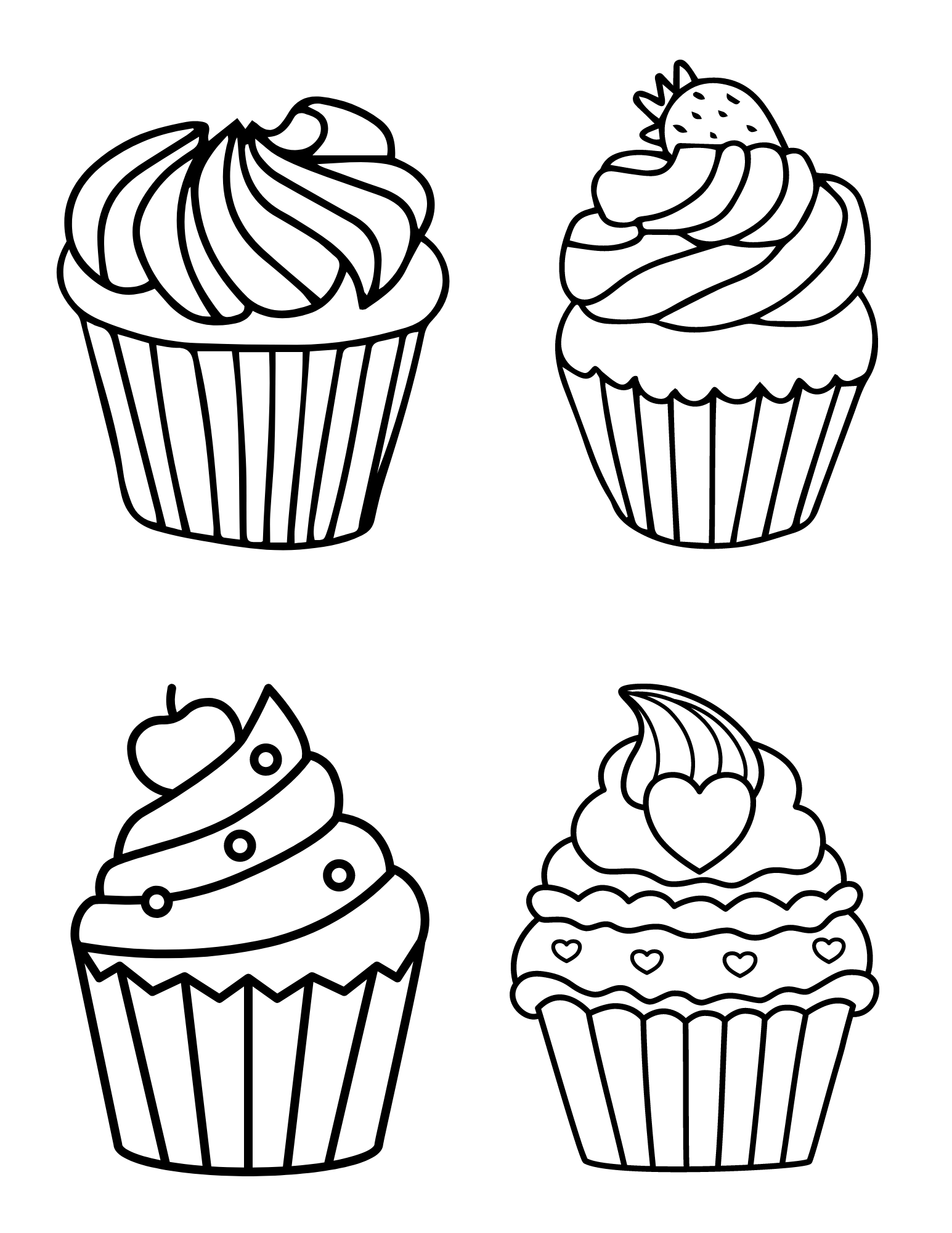 printable cupcake coloring pages