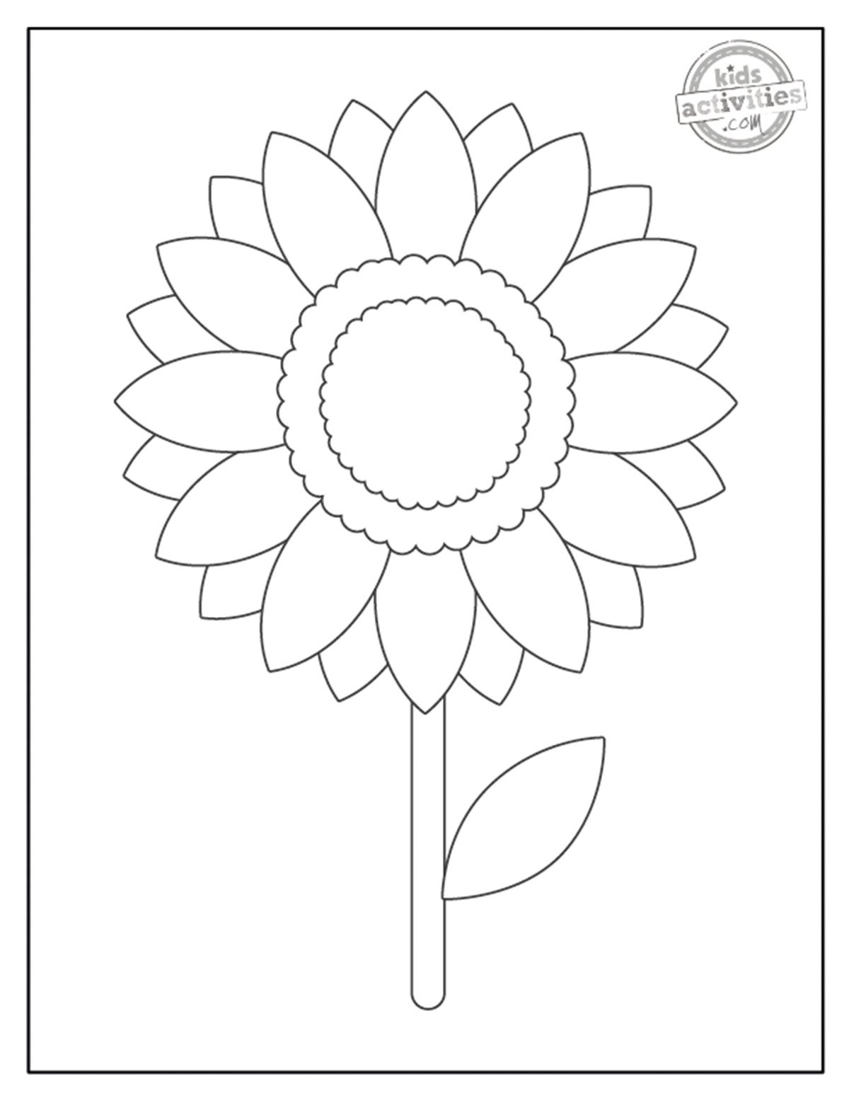 Cute Sunflower Outline Free Printable Kids Activities Blog Cute Sunflower Outline Free Printable Kids Activities Blog