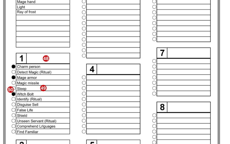 D D 5E 2014 Character Sheet Fillable And Auto Calculating Dungeon Master Assistance