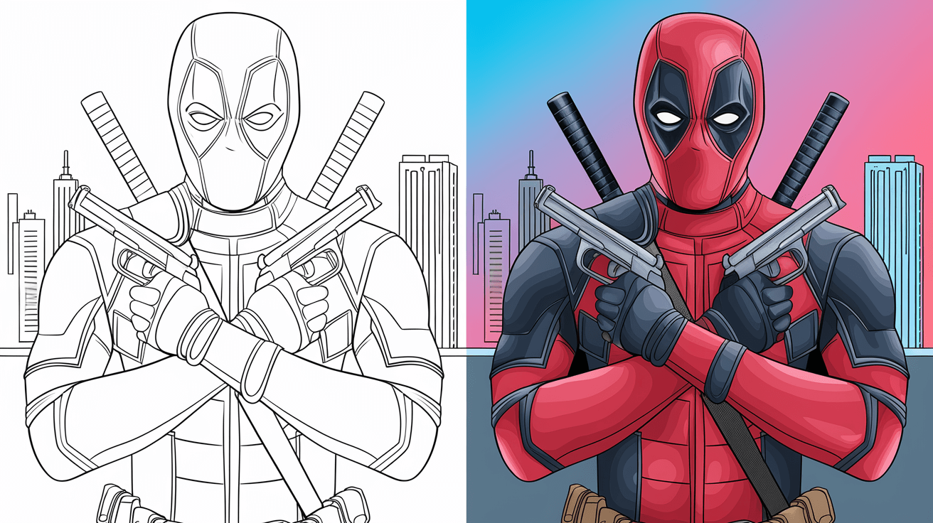 Deadpool Coloring Pages Free Printable PDFs  Deadpool Coloring Pages Free Printable PDFs
