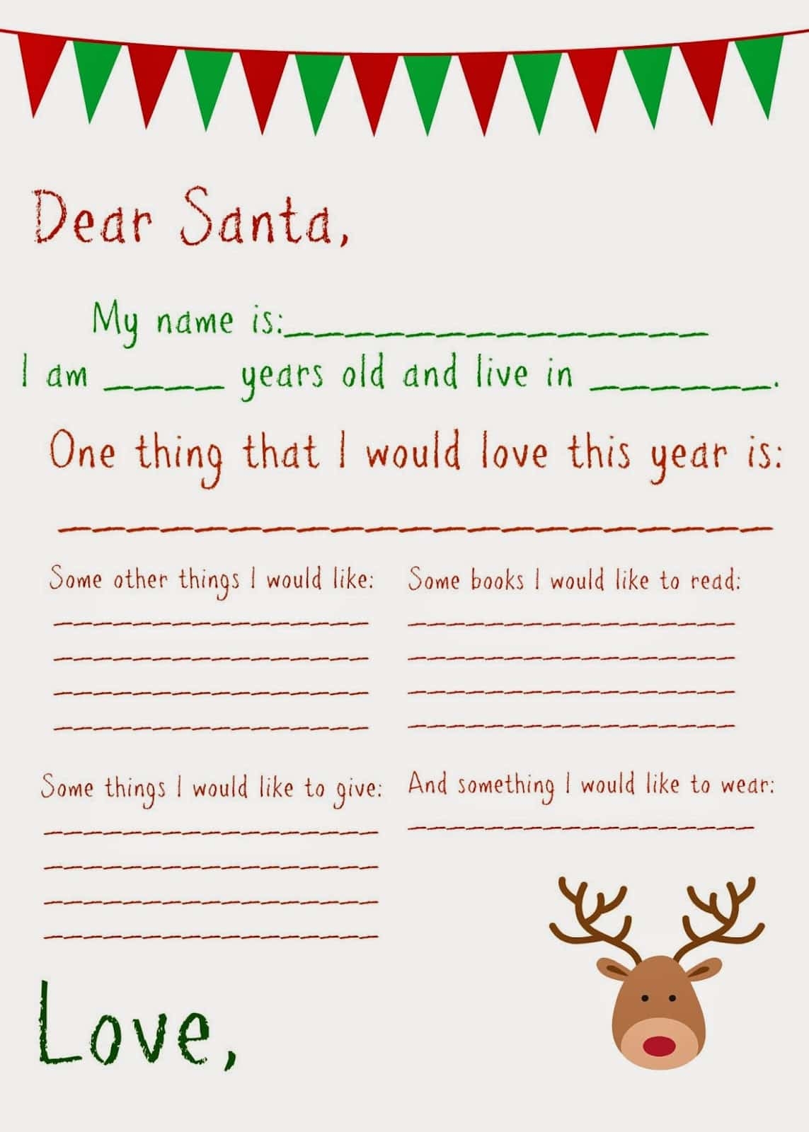 free printable letter to santa