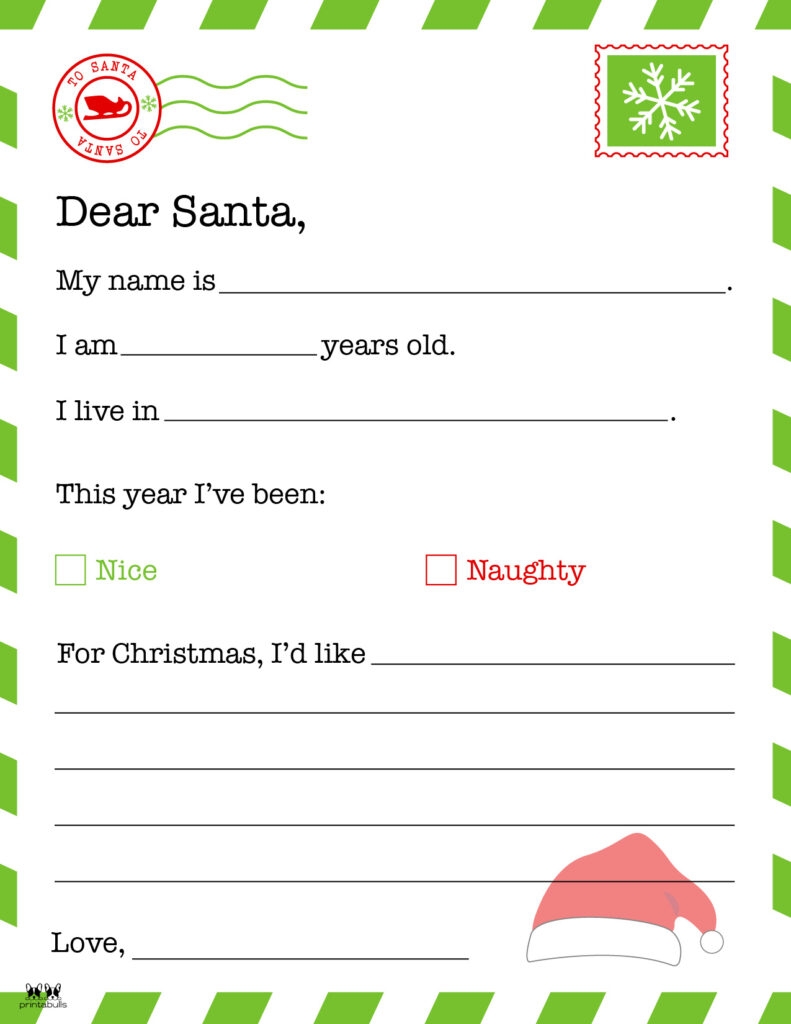 dear santa letter free printable