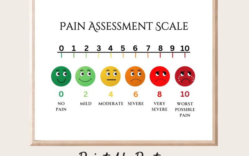 Digital Pain Scale Printable Pain Assessment Scale School Nurse Pain Scale Health Office Decor Health Clinic Pain Scale Medical Office Etsy