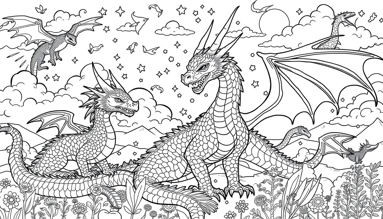 printable coloring pages of dragons