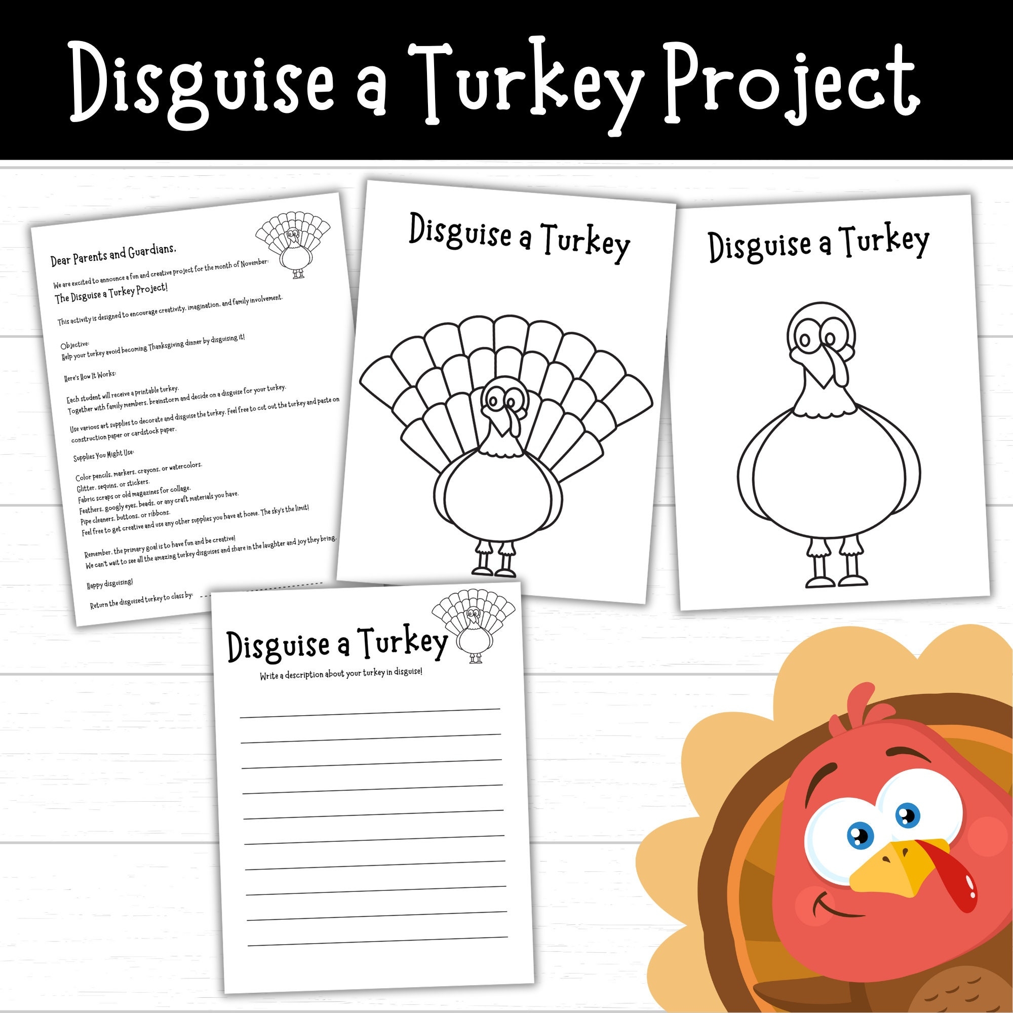 turkey in disguise template printable