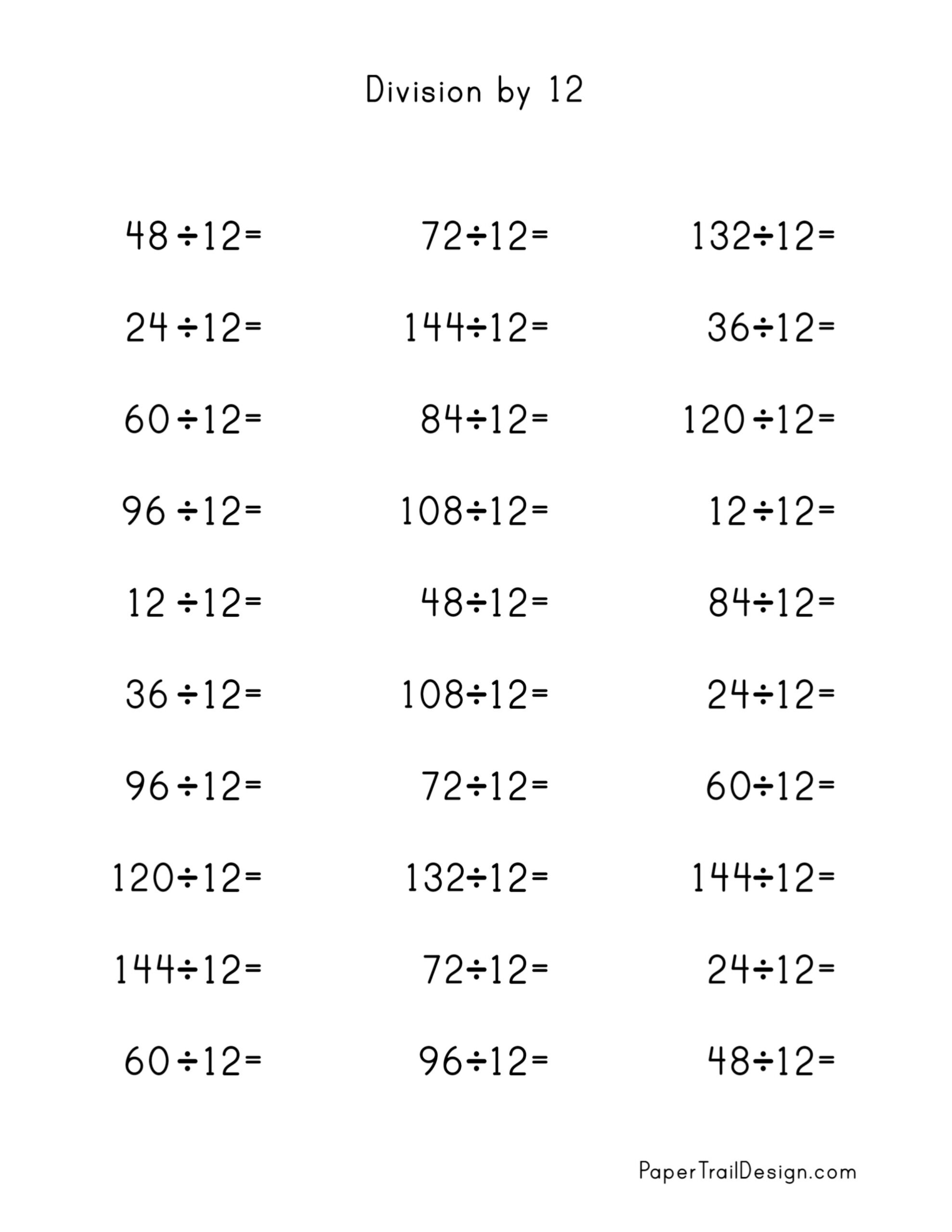 free printable division sheets