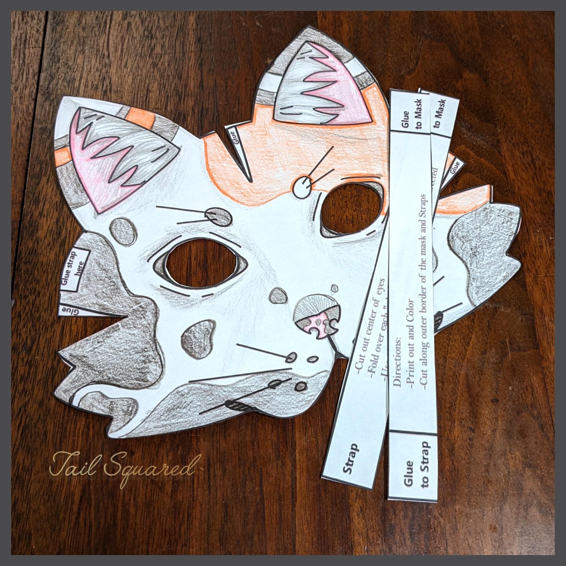 DIY Paper Therian Mask Printable Pattern Etsy