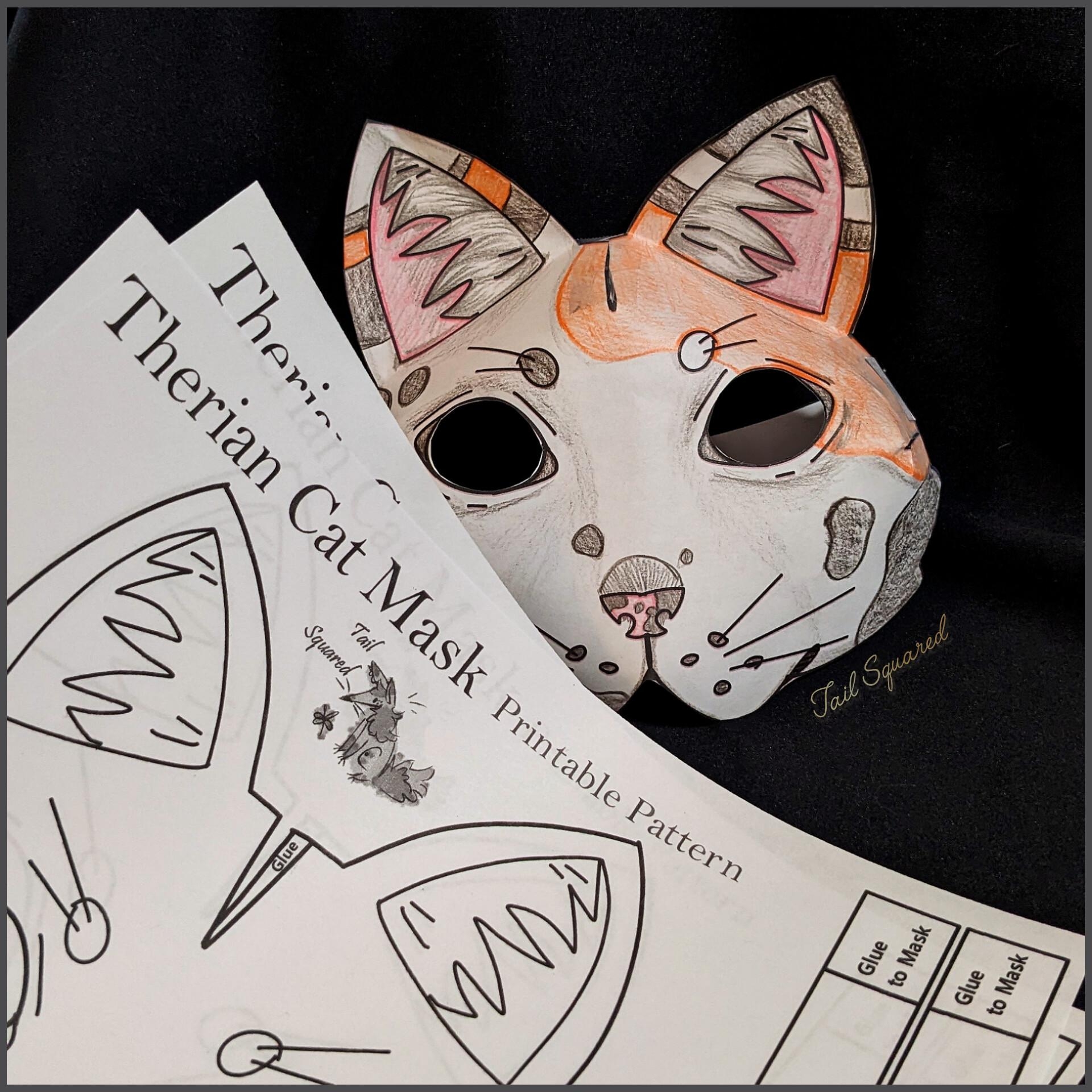 DIY Paper Therian Mask Printable Pattern Etsy