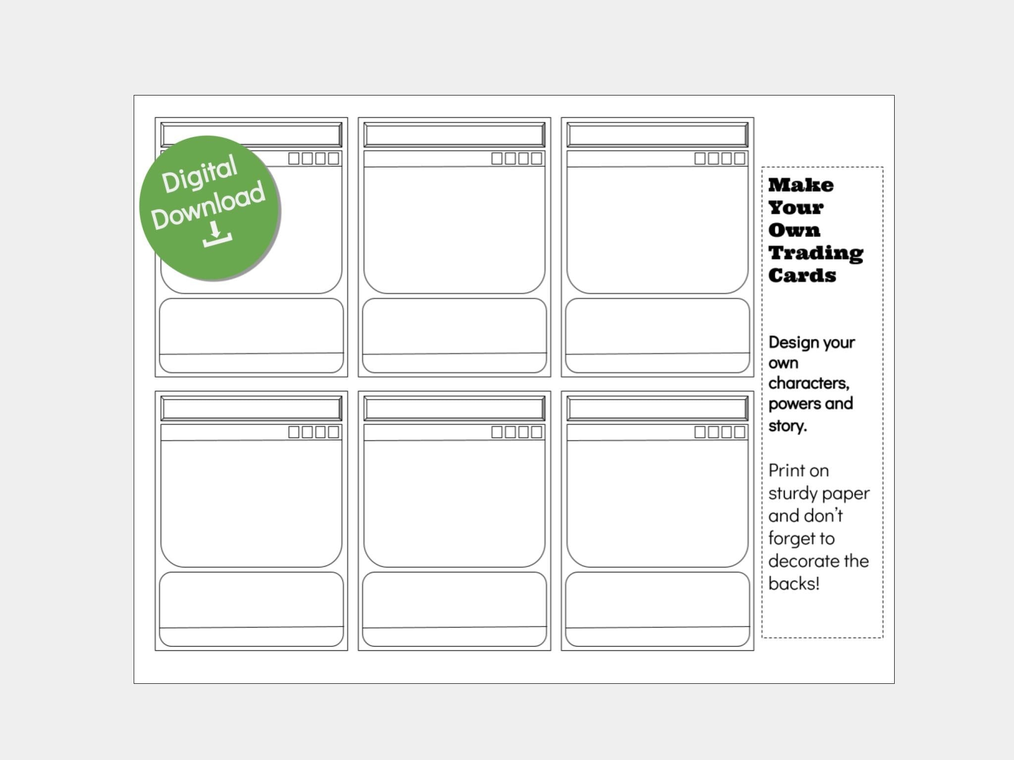 DIY Trading Card Template Printable Card Activity PDF Etsy Canada DIY Trading Card Template Printable Card Activity PDF Etsy Canada