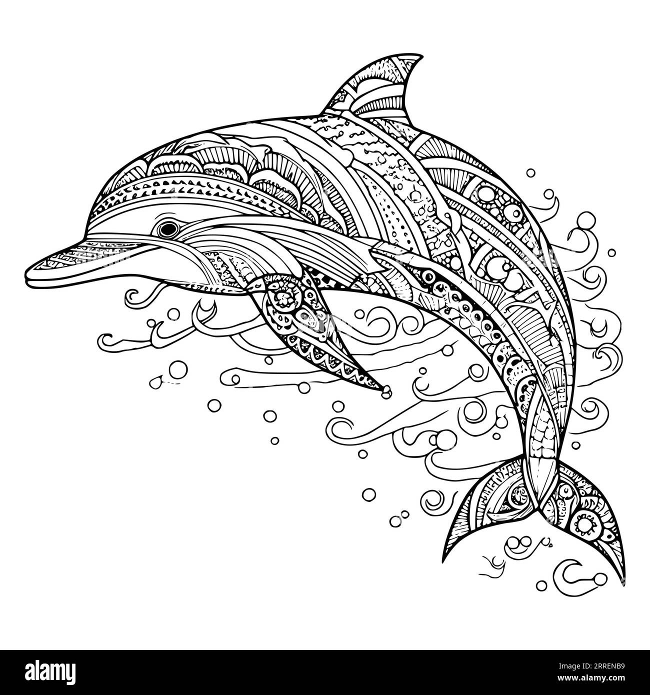 Dolphin Family Coloring Pages Stock Vector Images Alamy