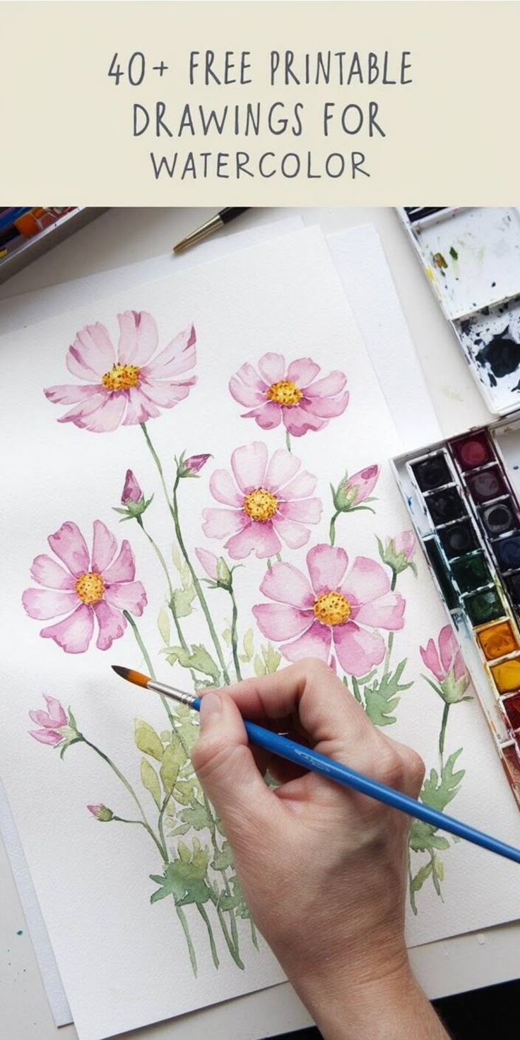 Download 40 Free Watercolor Printable Templates