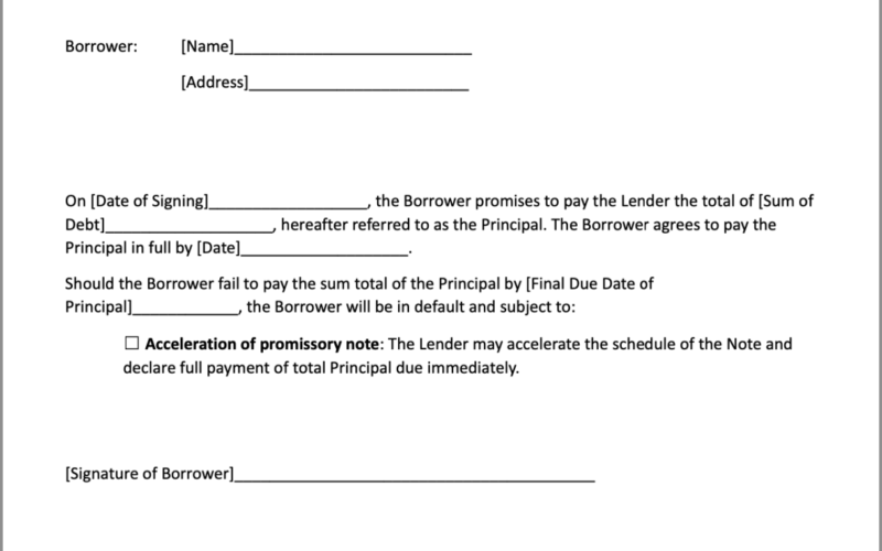 Download Free Promissory Note Template Signeasy