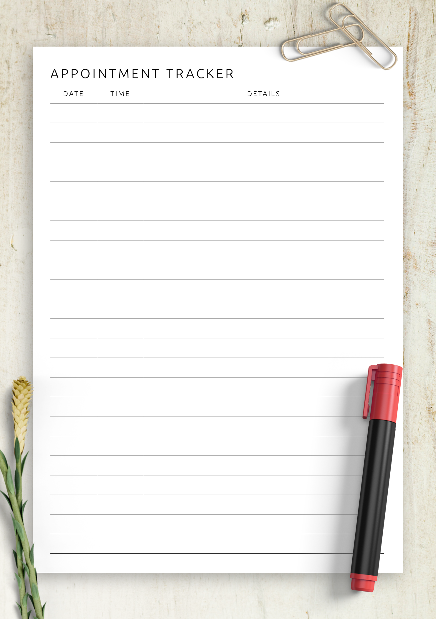 Download Printable Appointment Tracker Template PDF Download Printable Appointment Tracker Template PDF
