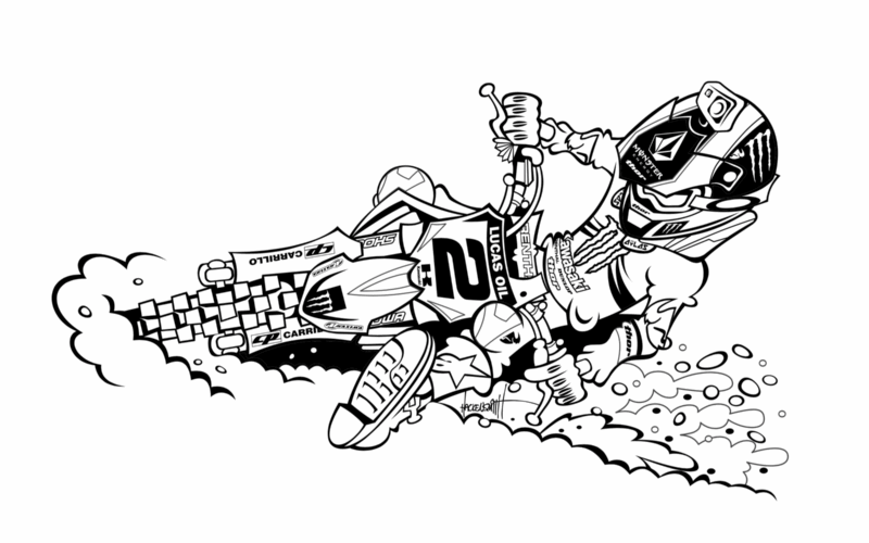 Downloadable Motocross Coloring Pages For Kids Racer X