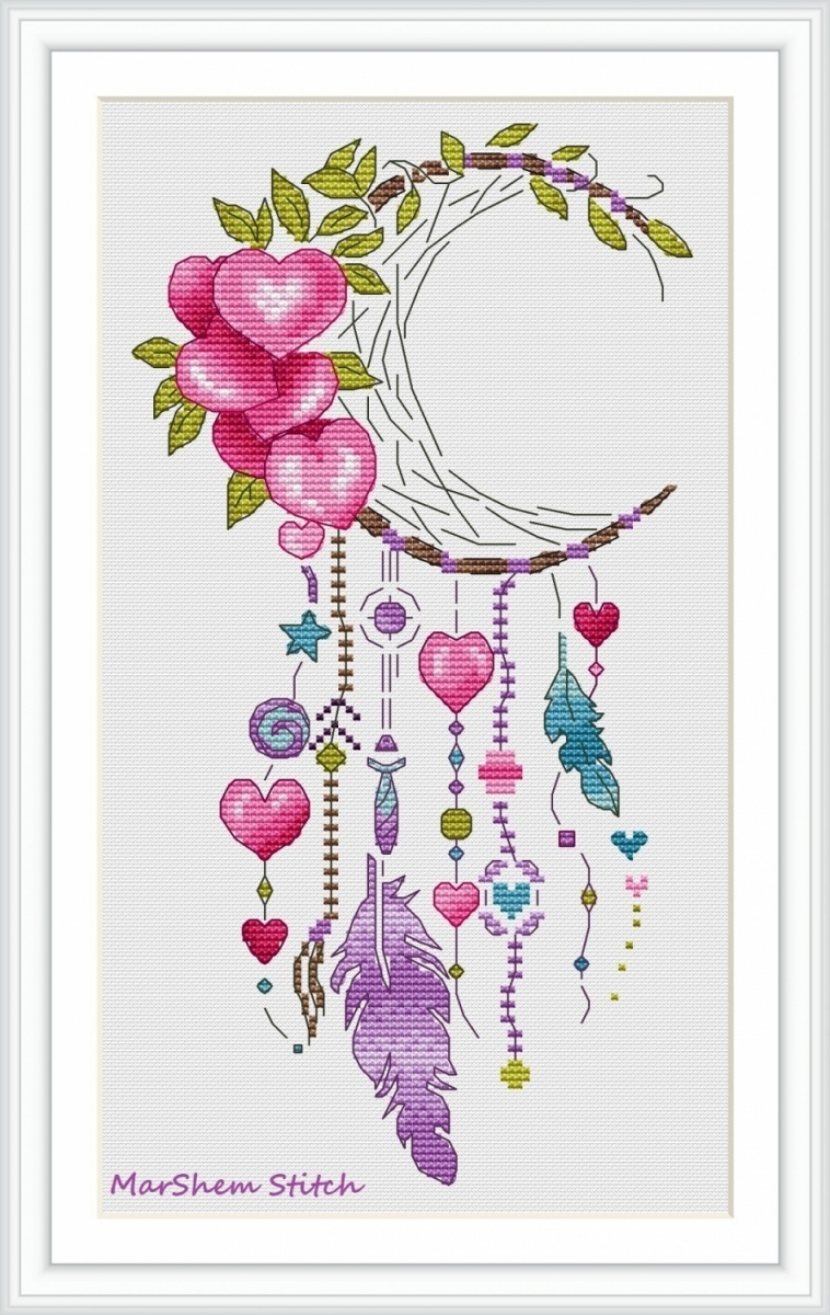 Dreamcatcher Hearts Cross Stitch Pattern Code MSS 018 MarShem Stitch Buy Online On Mybobbin