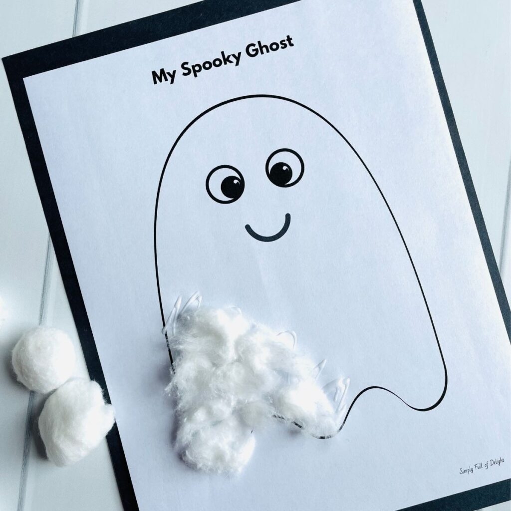 Easy Cotton Ball Ghost Craft For Kids Free Template Simply Full Of Delight Easy Cotton Ball Ghost Craft For Kids Free Template Simply Full Of Delight