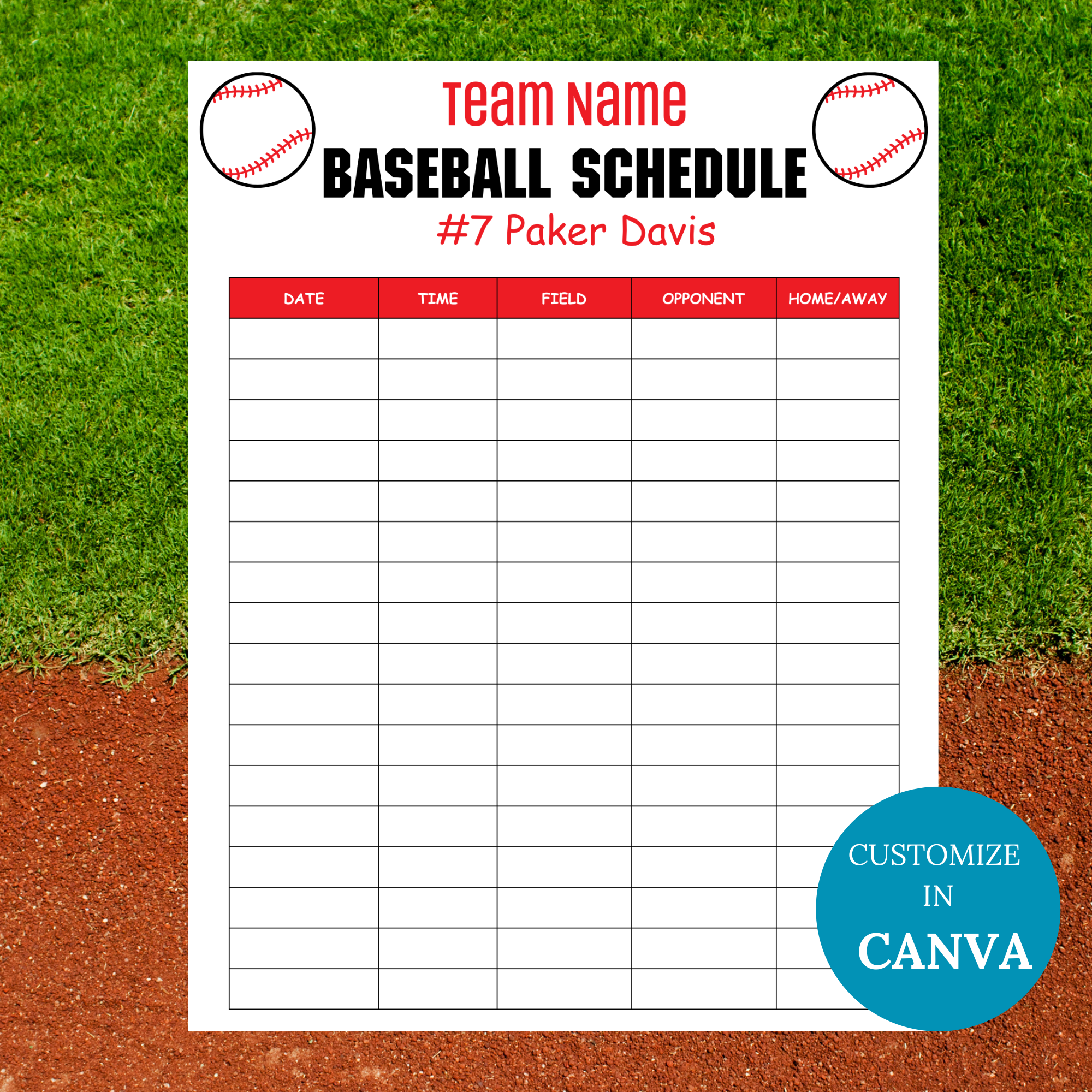 baseball printable template