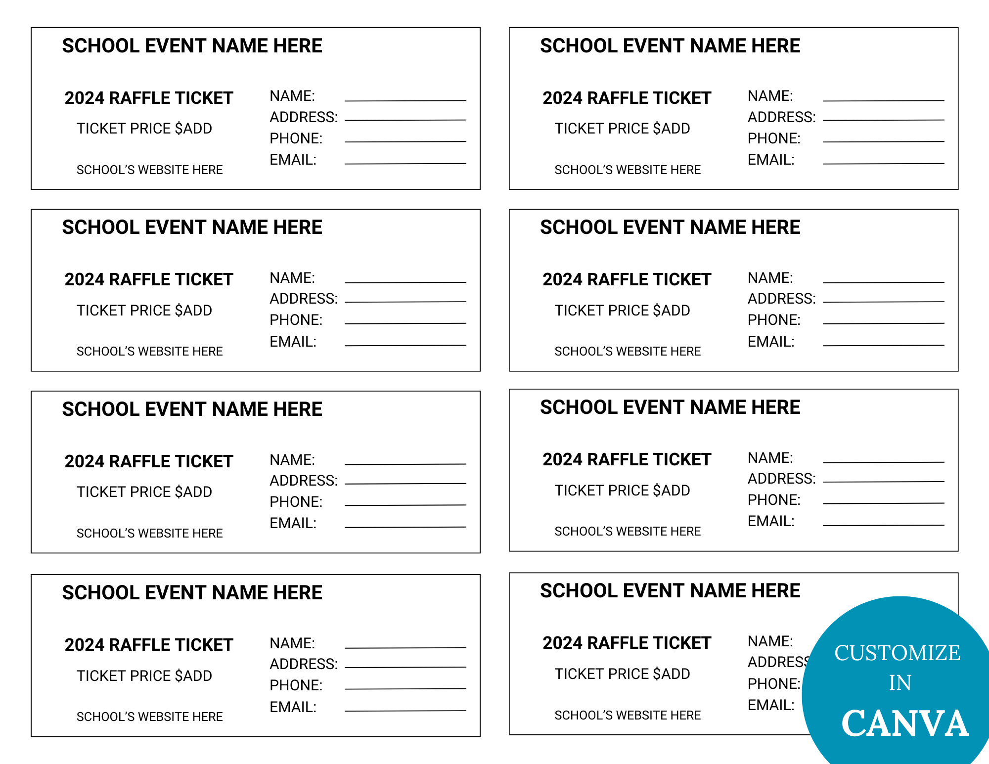 printable raffle ticket template