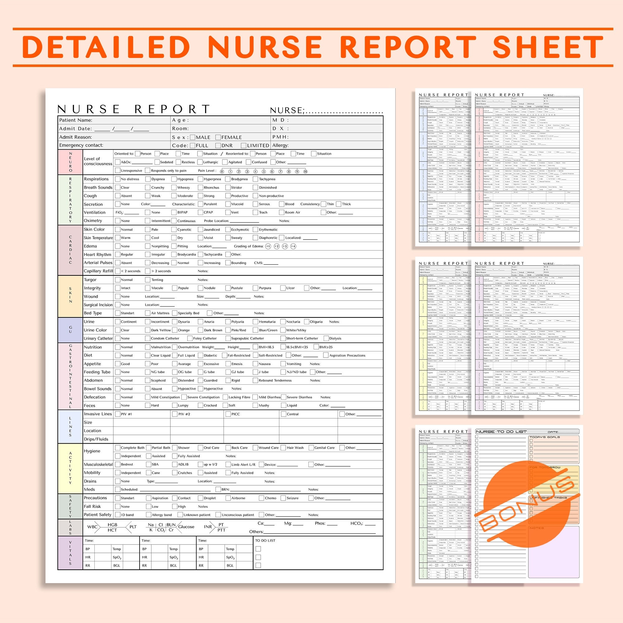 Epic Report Sheet Etsy