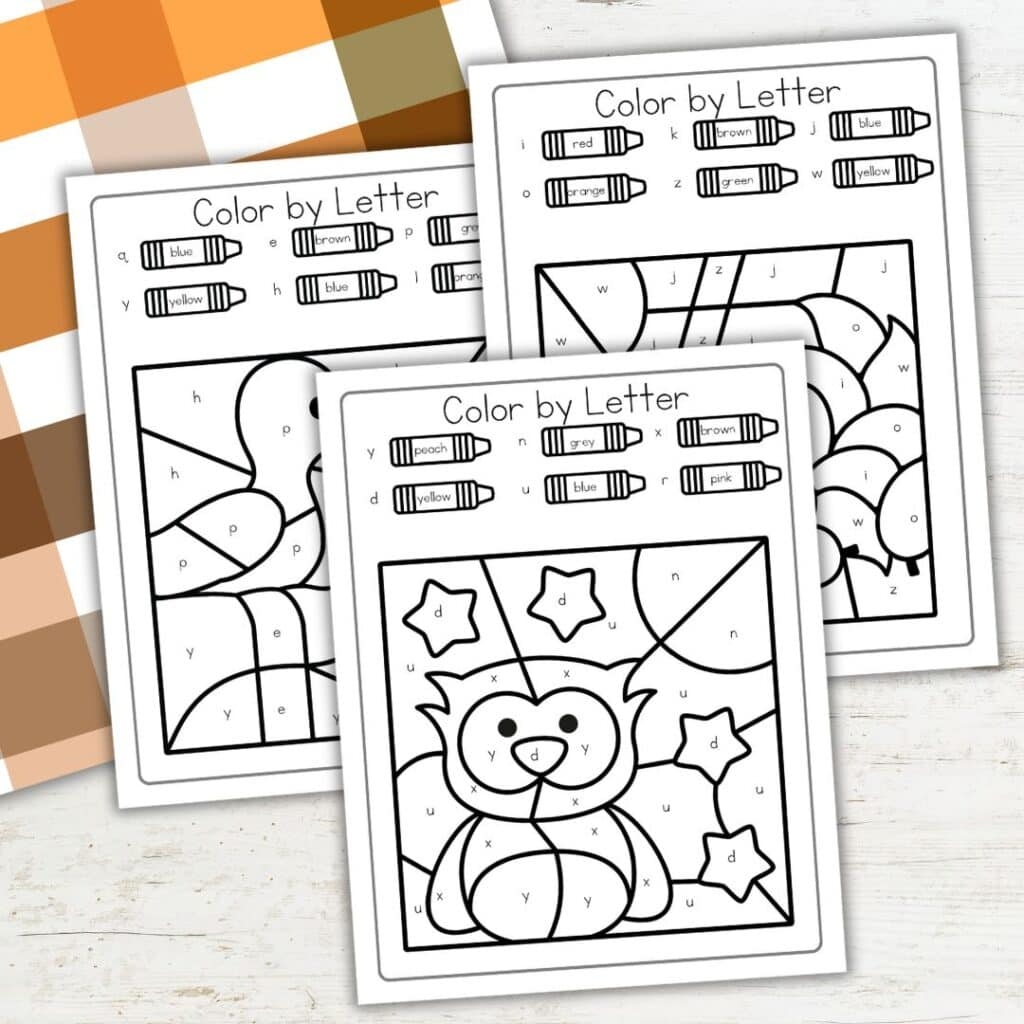 color by letter free printables