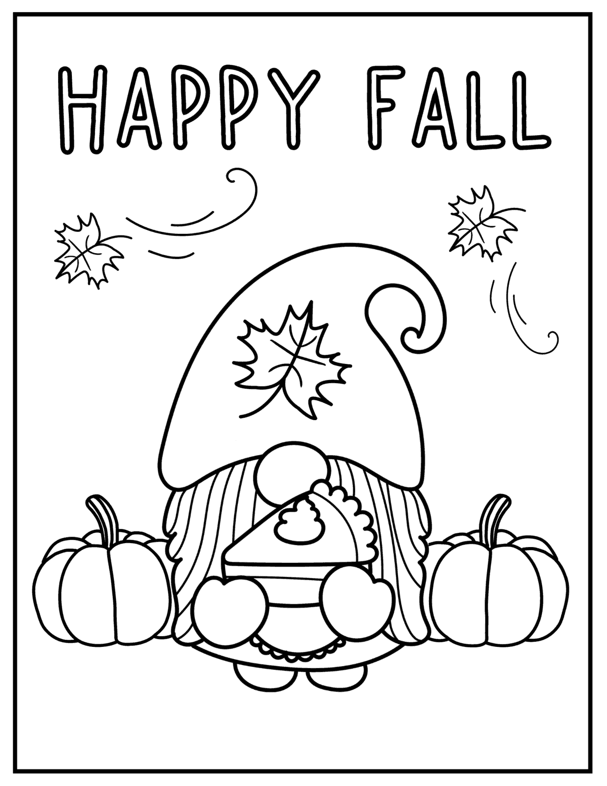 fall coloring page printable