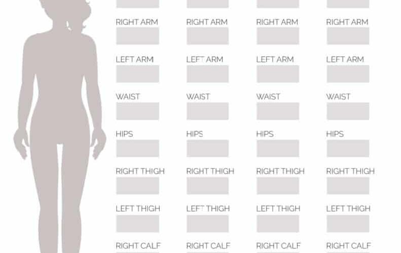 Female Printable Body Measurement Chart