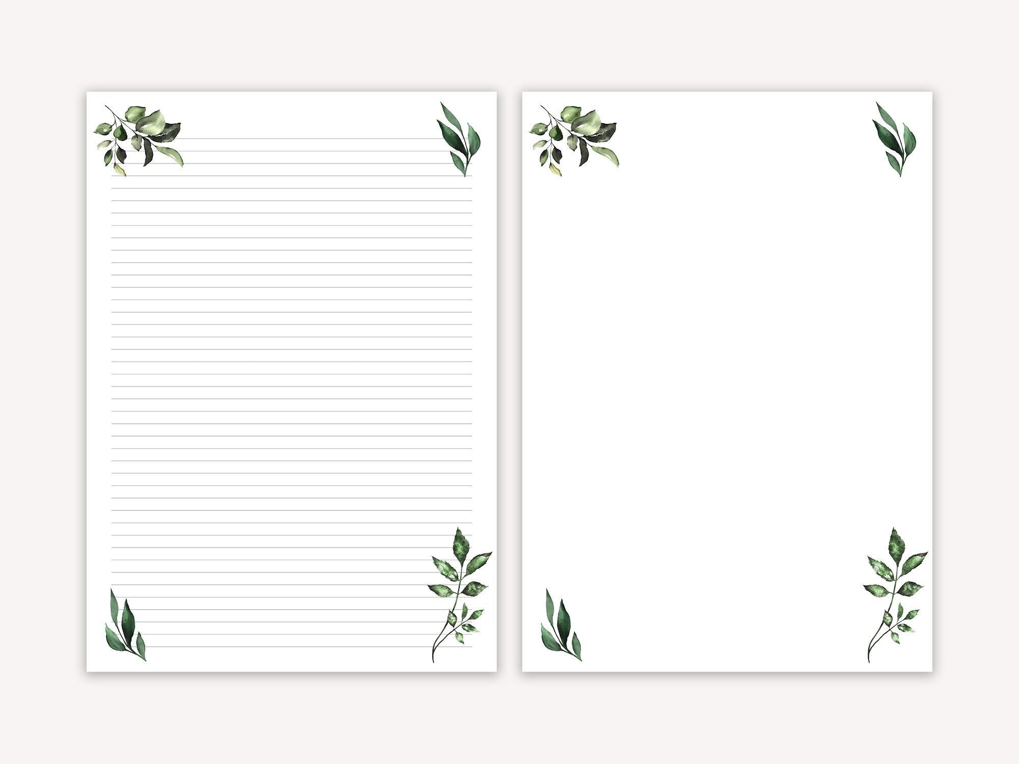 Floral Printable Letter Paper Line Sheet Writing Paper Printable To Do List Letter Writing Set Line Sheet Printable Paper Etsy
