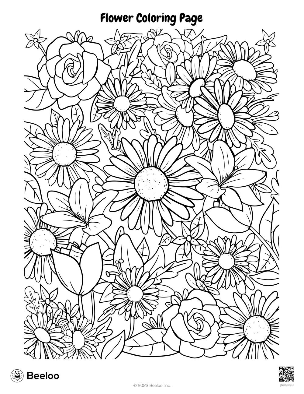 flower printable coloring sheets