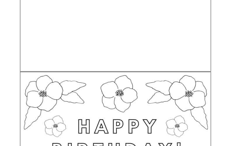 Foldable Printable Birthday Cards To Color Add A Little Adventure