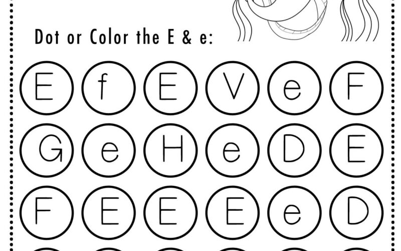 Free Alphabet Do A Dot Printables Worksheets Letter E Mermaid Themed Sly Spoon