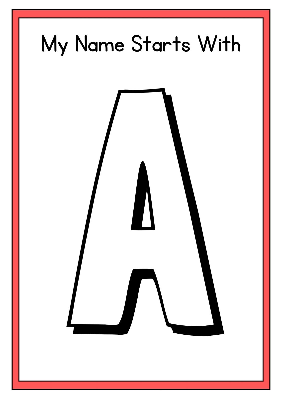 capital letter a printable