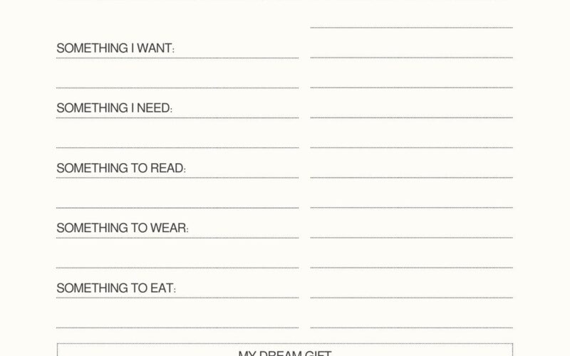 Free And Customizable Holiday Wishlist Templates