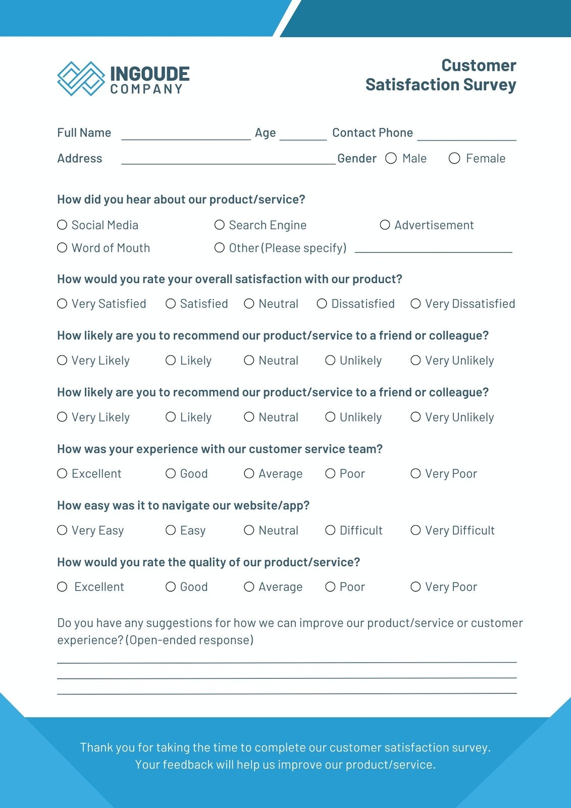 Free And Customizable Survey Templates Free And Customizable Survey Templates