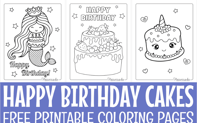 Free Birthday Cake Coloring Pages For Kids Adults