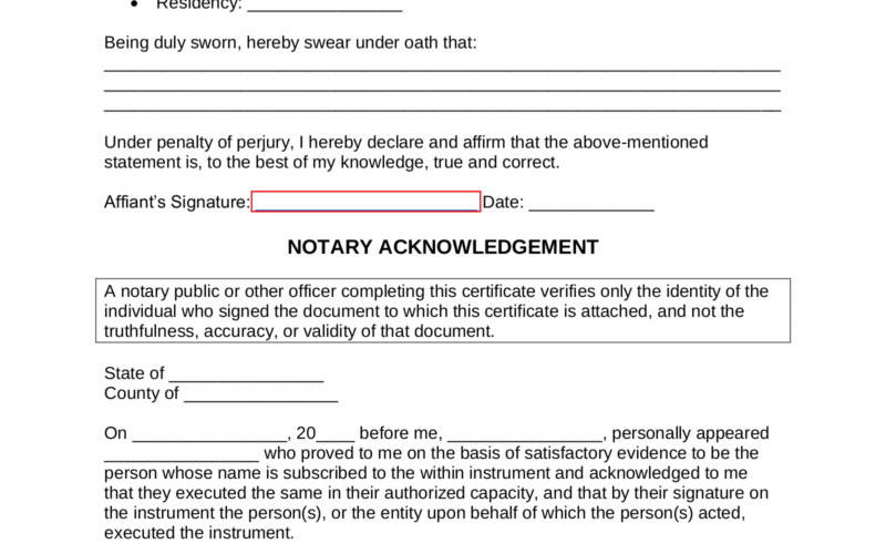 Free Blank Affidavit Templates 17 PDF Word EForms