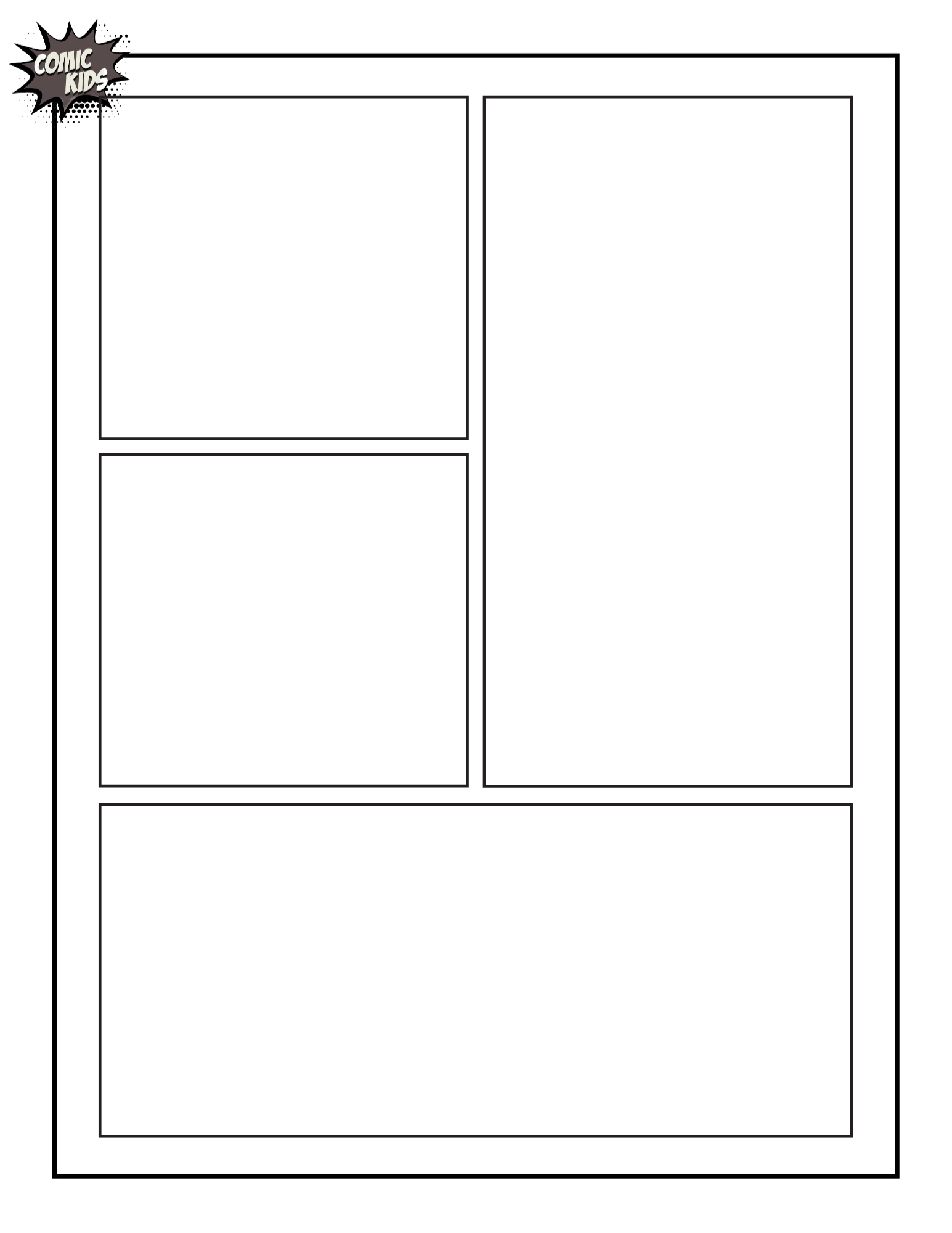 printable comic strip template