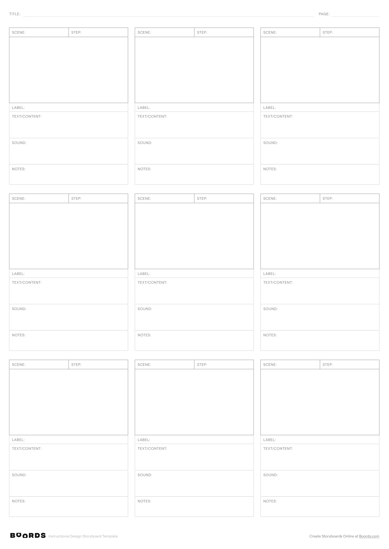FREE Blank Storyboard Templates Instant Download Boords