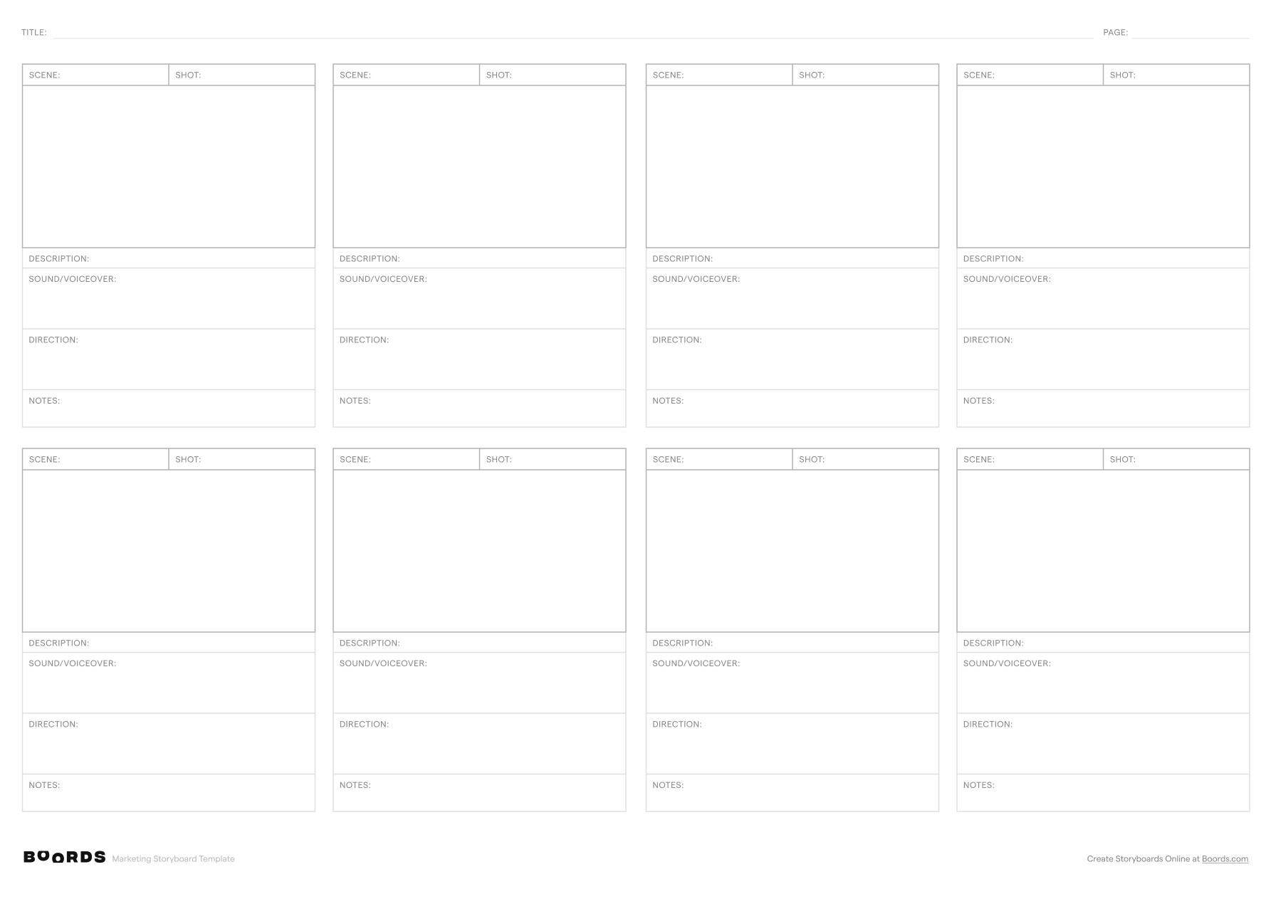 FREE Blank Storyboard Templates Instant Download Boords FREE Blank Storyboard Templates Instant Download Boords