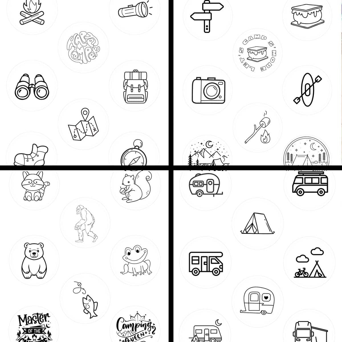 Free Camping Button Templates