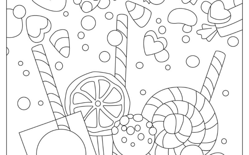 Free CANDY Coloring Pages For Download Printable PDF