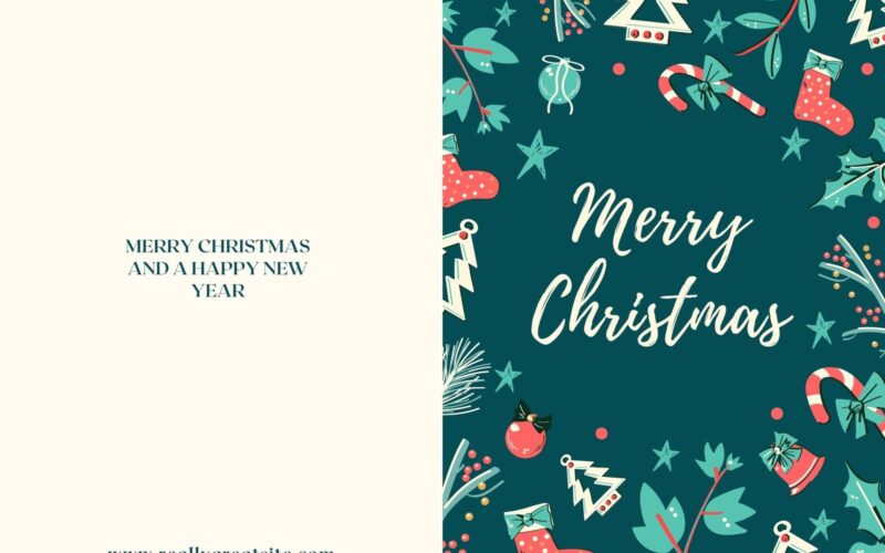Free Custom Printable Christmas Folded Card Templates Canva