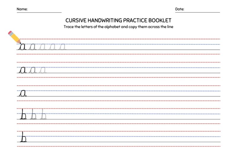 Free Custom Printable Handwriting Worksheet Templates Canva