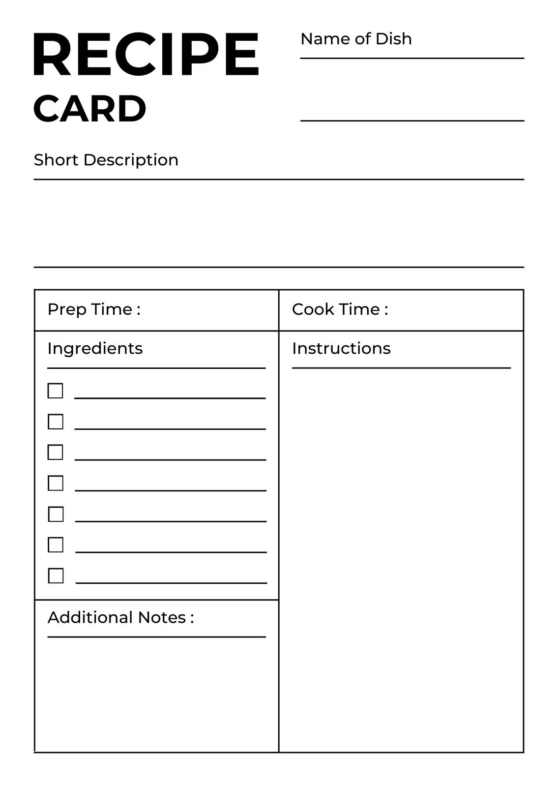 Free Custom Printable Recipe Card Templates Online Canva