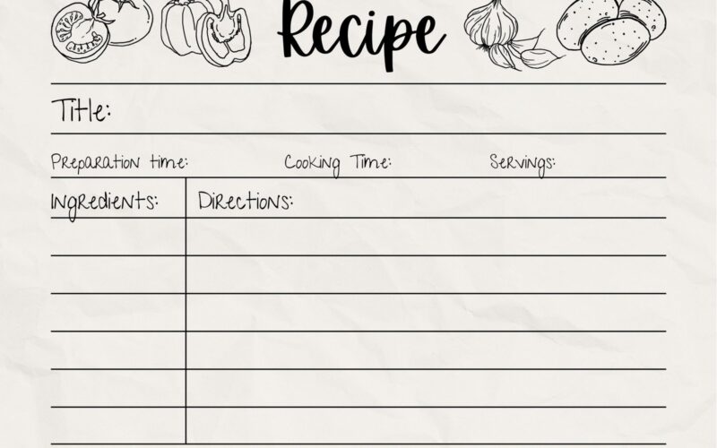 Free Custom Printable Recipe Card Templates Online Canva