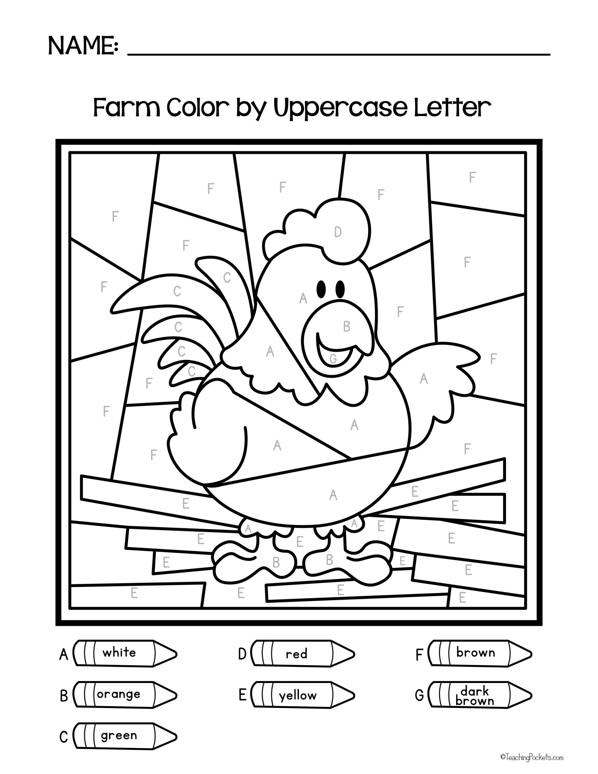 color by letter free printable