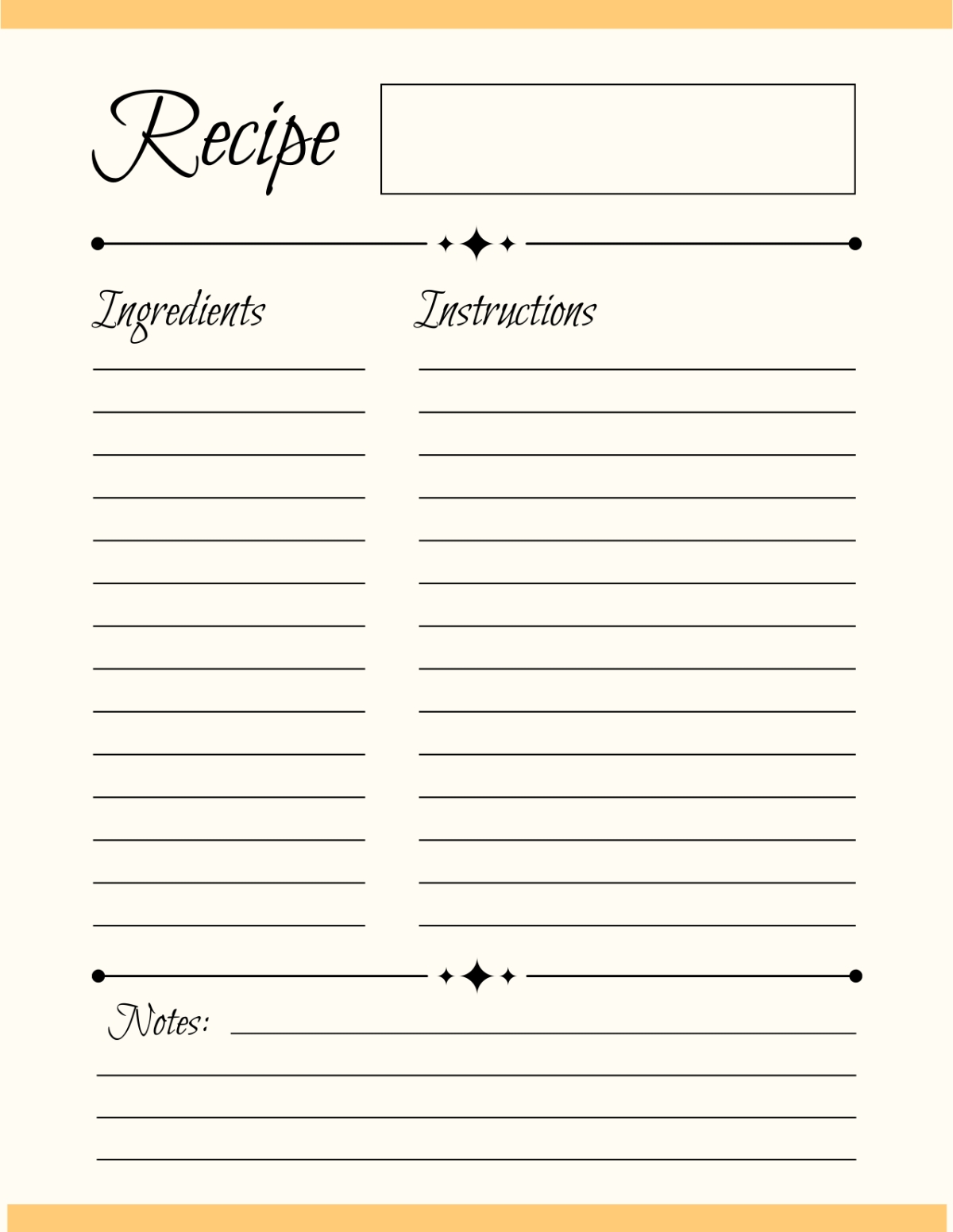 Free Full Page Recipe Template To Edit Online